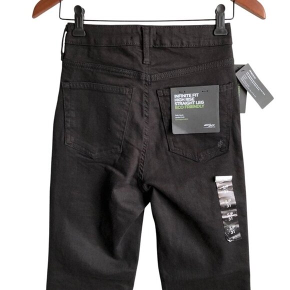 Silver Jeans Infinite Fit High Rise Straight Leg Jeans Sz Small Black Denim NWT - Picture 7 of 13